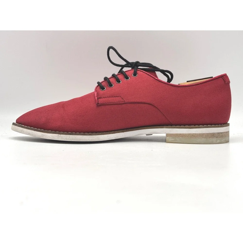 Calvin Klein Mens Red Canvas Derby Lace Up Oxford Shoes 71CLRSZ95 Size 9.5